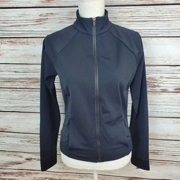 NWT Fabletics Womens Small 4-6 Black Christy Fleece Track Jacket - Picture 2 of 10